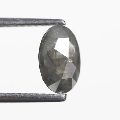 1.04 Ct. Oval Rose Cut Salt and Pepper Fancy Gray Natural Diamond 7.90 mm