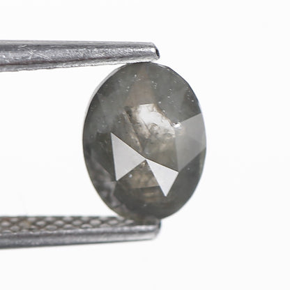 1.04 Ct. Oval Rose Cut Salt and Pepper Fancy Gray Natural Diamond 7.90 mm
