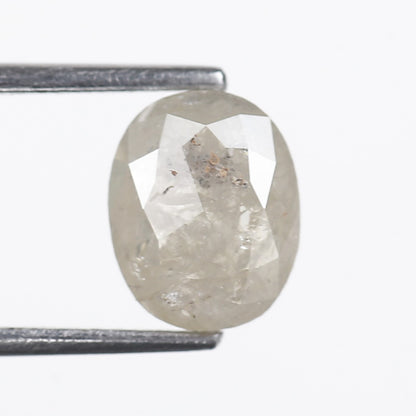 2.04 Ct. Oval Rose Cut Salt and Pepper Fancy Icy Gray Color Natural Diamond 8.54 mm