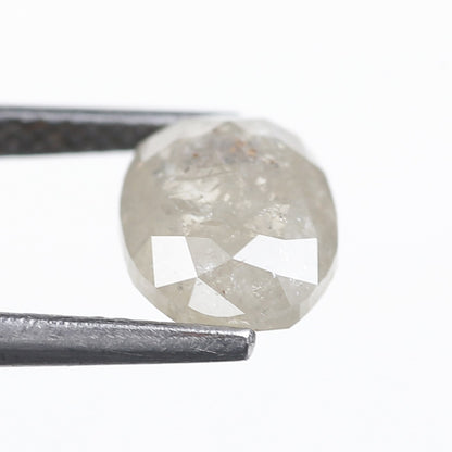 2.04 Ct. Oval Rose Cut Salt and Pepper Fancy Icy Gray Color Natural Diamond 8.54 mm