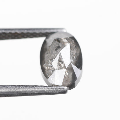 1.44 Ct. Oval Rose Cut Salt and Pepper Fancy Gray Icy Natural Diamond 8.27 mm