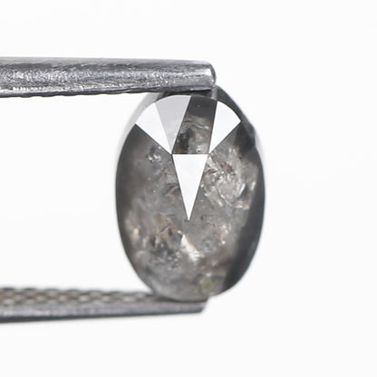 1.44 Ct. Oval Rose Cut Salt and Pepper Fancy Gray Icy Natural Diamond 8.27 mm