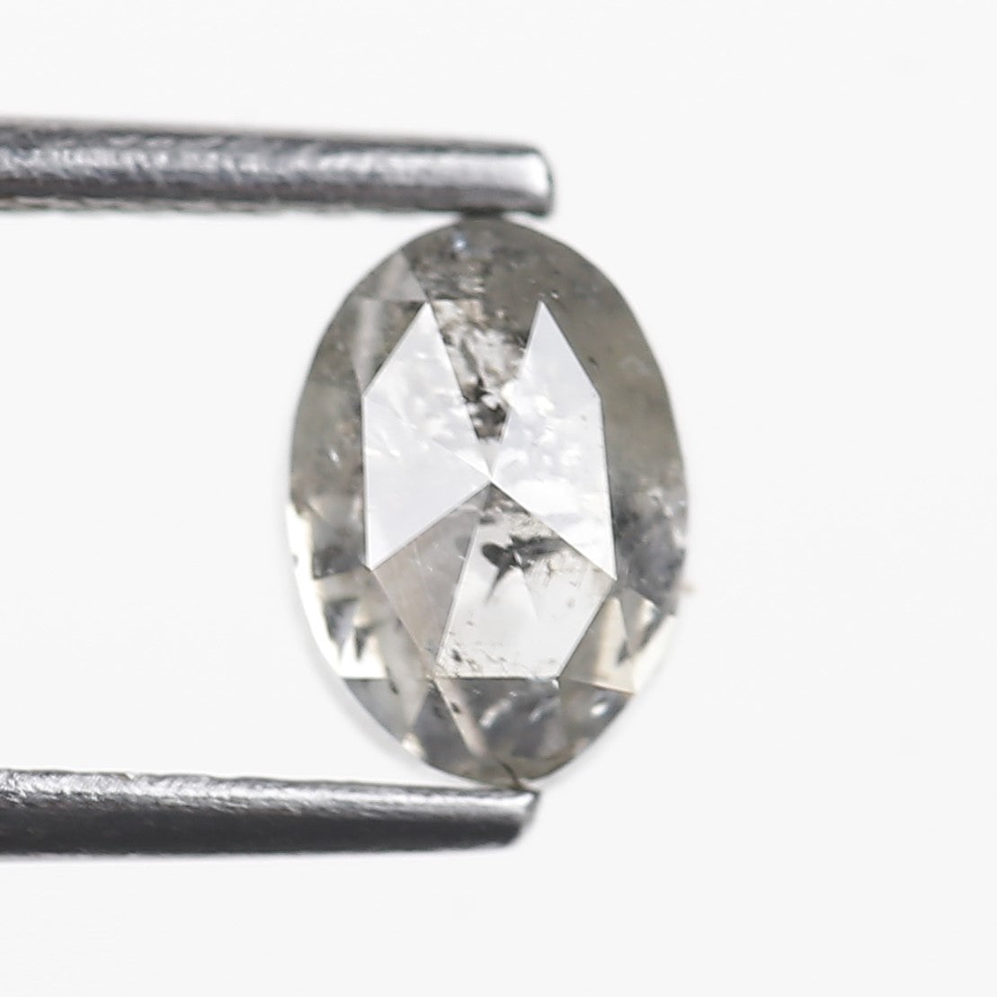 1.14 Ct. Oval Rose Cut Salt and Pepper Fancy Gray Icy Color Natural Diamond 6.7 mm