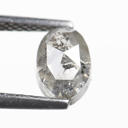 1.14 Ct. Oval Rose Cut Salt and Pepper Fancy Gray Icy Color Natural Diamond 6.7 mm
