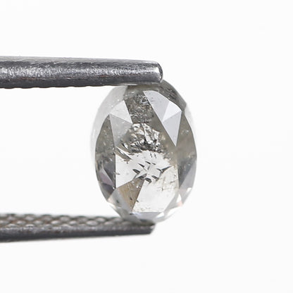 1.14 Ct. Oval Rose Cut Salt and Pepper Fancy Gray Icy Color Natural Diamond 6.7 mm
