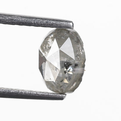 1.14 Ct. Oval Rose Cut Salt and Pepper Fancy Gray Icy Color Natural Diamond 6.7 mm