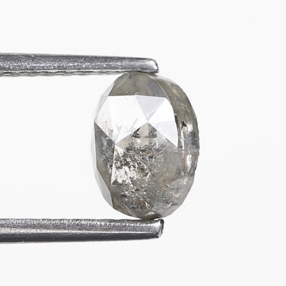 1.14 Ct. Oval Rose Cut Salt and Pepper Fancy Gray Icy Color Natural Diamond 6.7 mm