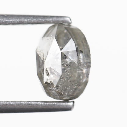 1.14 Ct. Oval Rose Cut Salt and Pepper Fancy Gray Icy Color Natural Diamond 6.7 mm