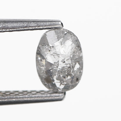 0.56 Ct. Oval Rose Cut Salt and Pepper Fancy Gray Natural Diamond 6.24 mm