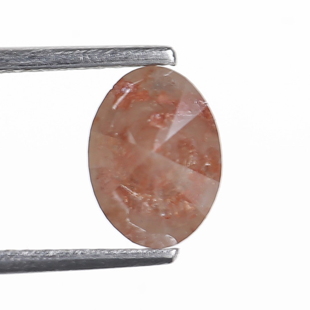 1.75 Ct. Oval Rose Cut Salt and Pepper Fancy Gray Orange Color Natural Diamond 8.01 mm (Copy)