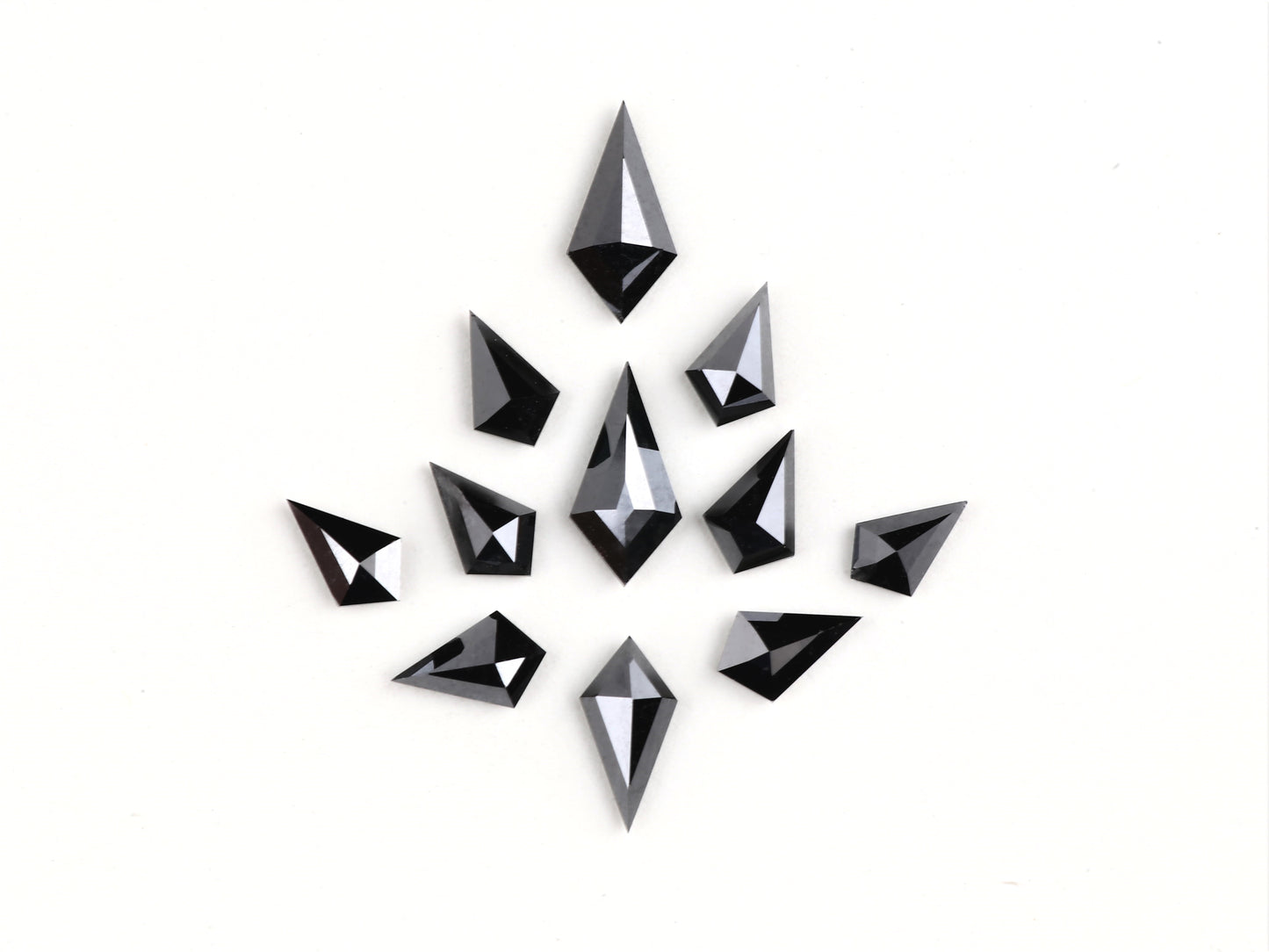 Fancy Black Color Loose Diamond, Natural Kite Shape 5.00 X 8.00 MM