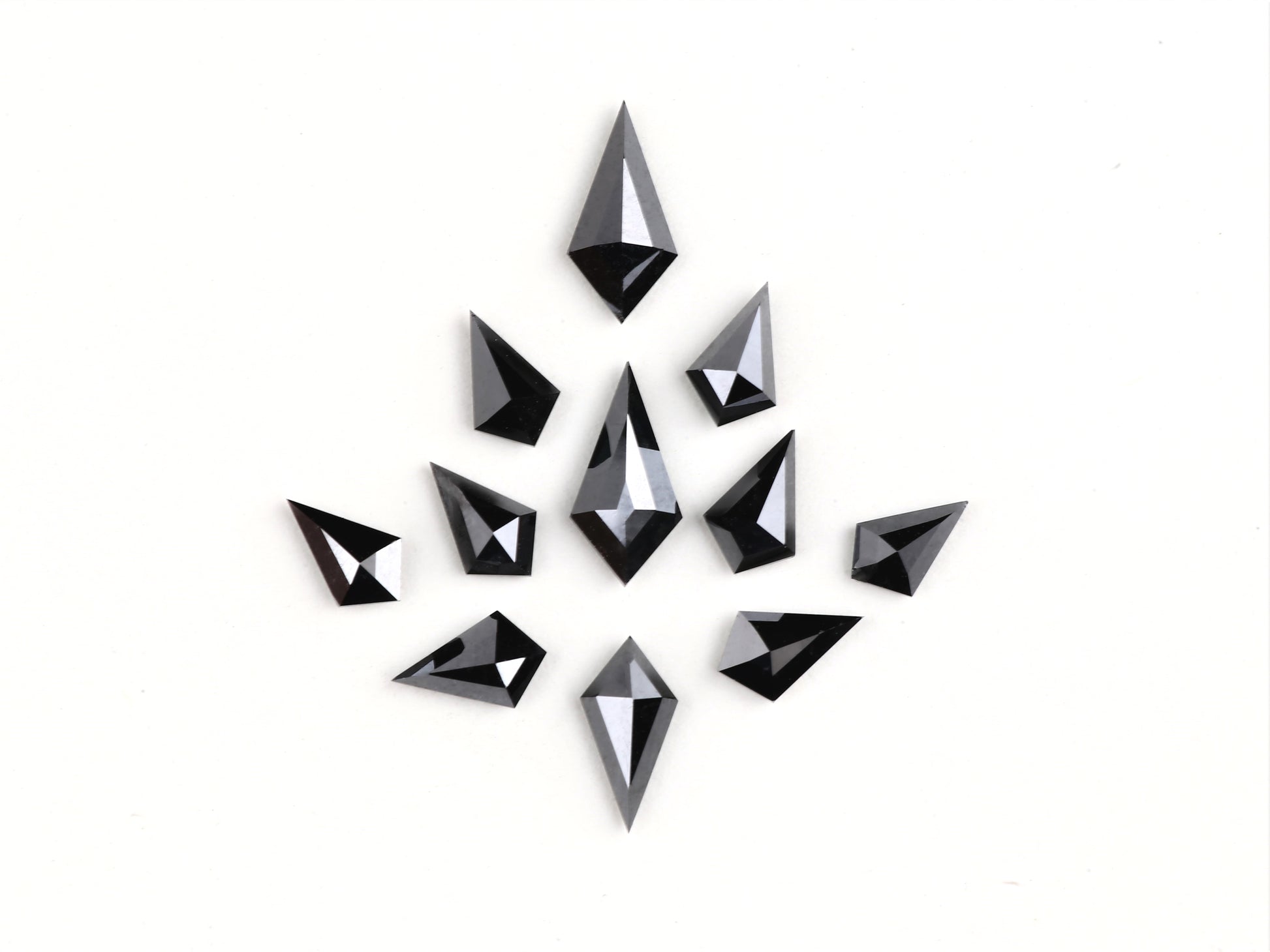 Fancy Black Color Loose Diamond, Natural Kite Shape 5.00 X 8.00 MM