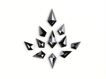Fancy Black Color Loose Diamond, Natural Kite Shape 5.00 X 8.00 MM