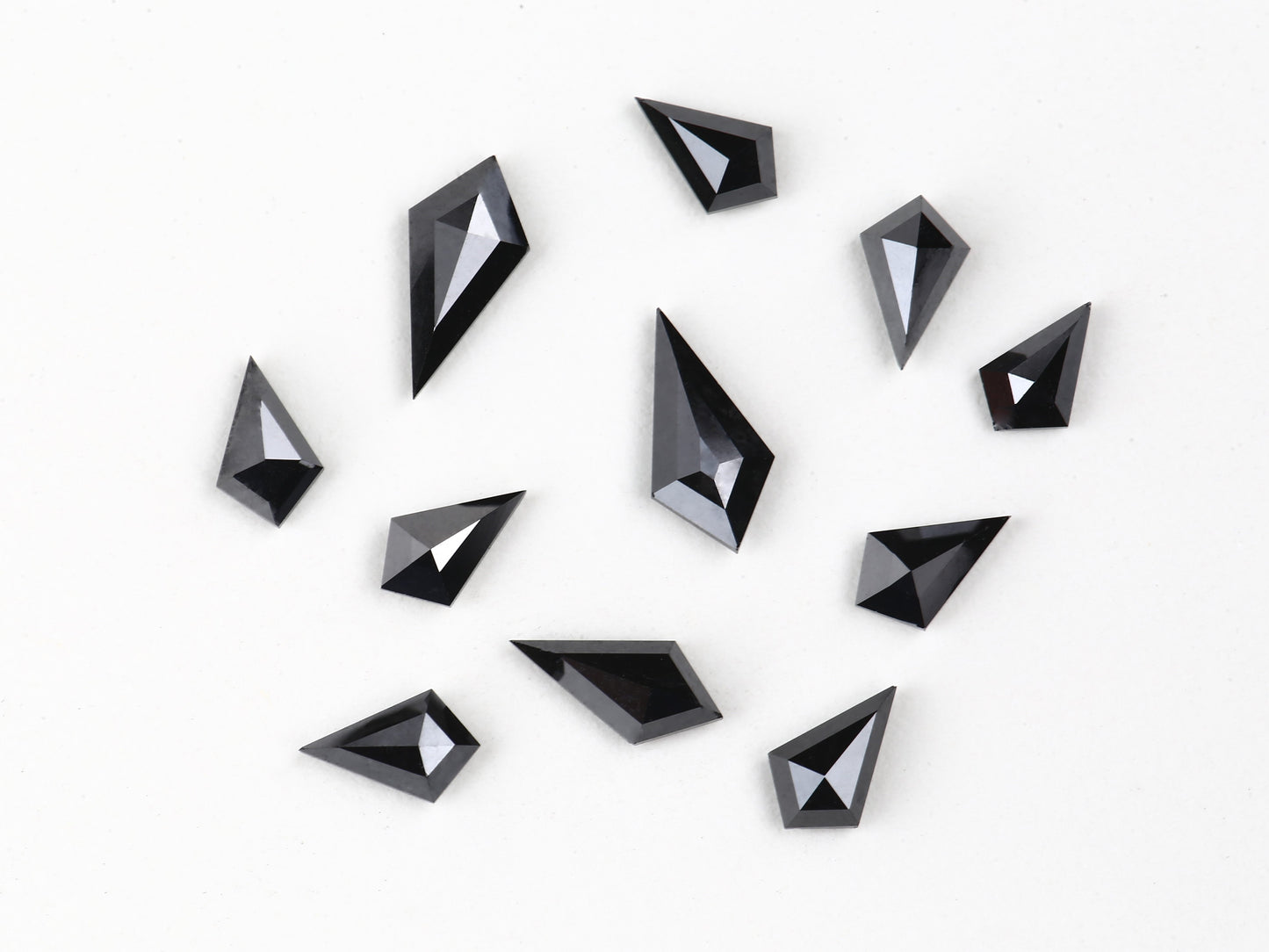 Fancy Black Color Loose Diamond, Natural Kite Shape 5.00 X 8.00 MM