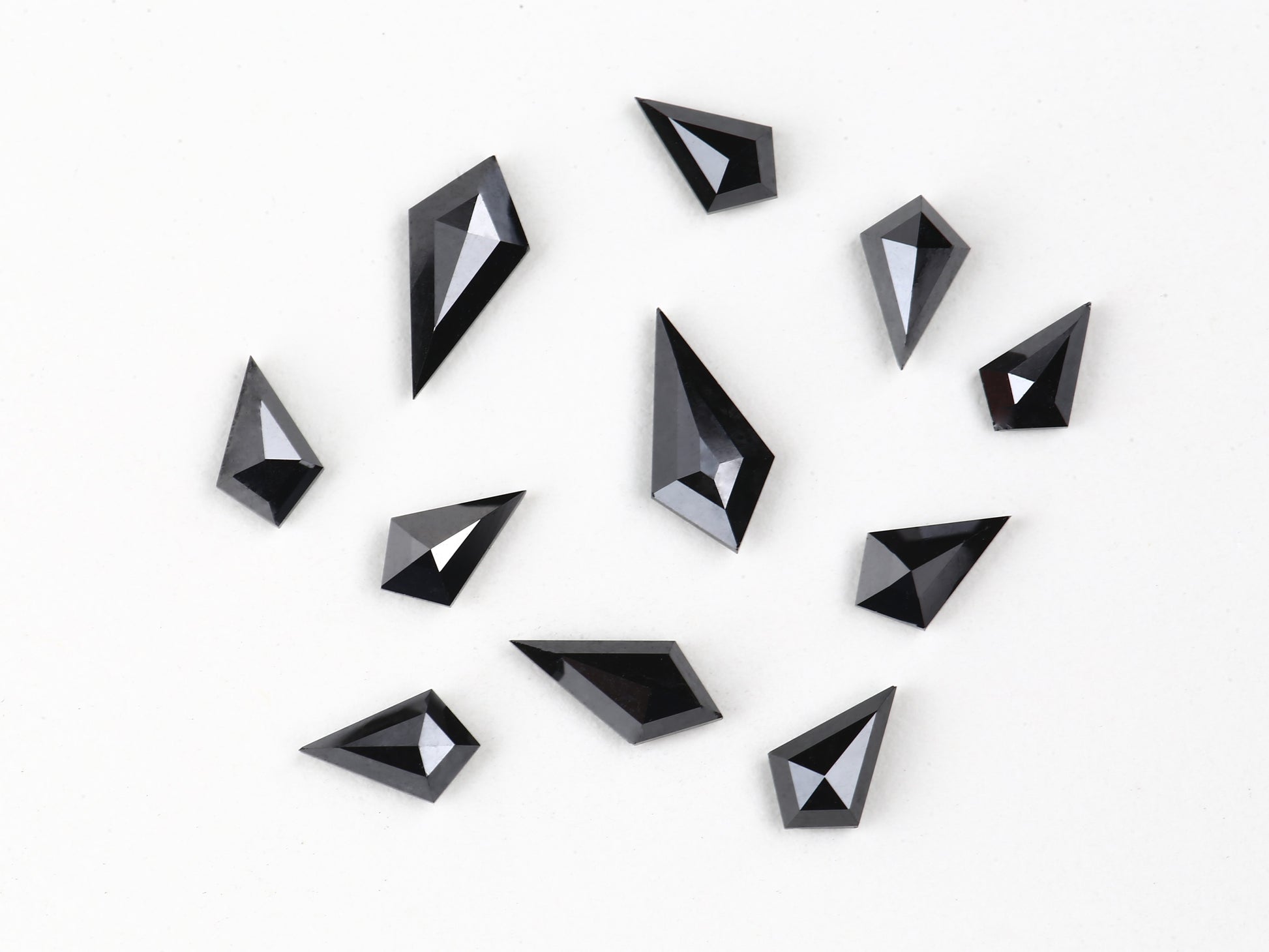 Fancy Black Color Loose Diamond, Natural Kite Shape 5.00 X 8.00 MM