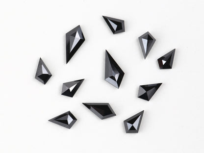 Fancy Black Color Loose Diamond, Natural Kite Shape 5.00 X 8.00 MM