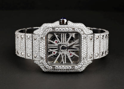 Luxury Watch in Real VVS Moissanite Diamond Watch, Handmade Stainless Steel Watch For Men/Women