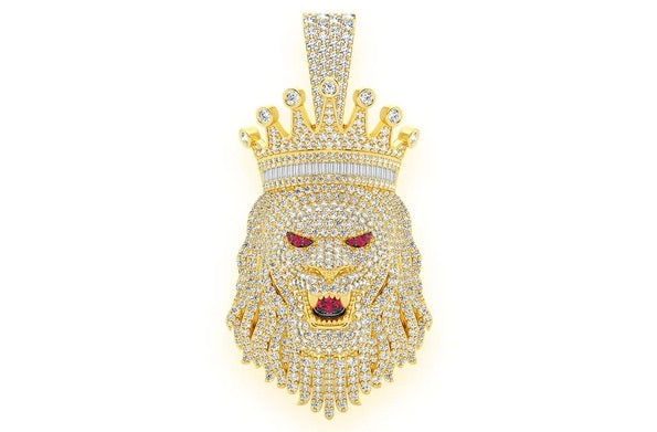 King Crown Lion Pendant 14K