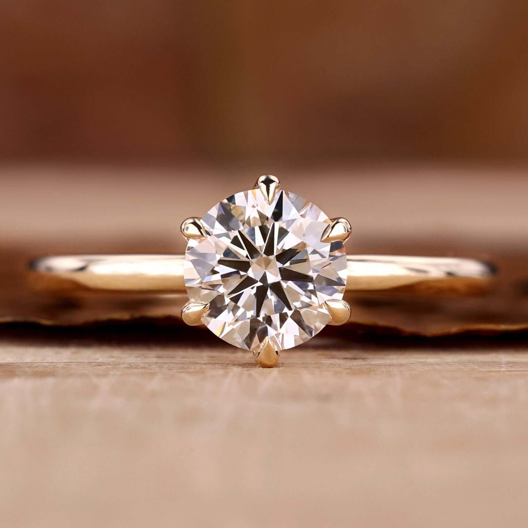 Lab Grown Round Shape Diamond Solitaire Engagement Ring  Shree Diamond Mfg