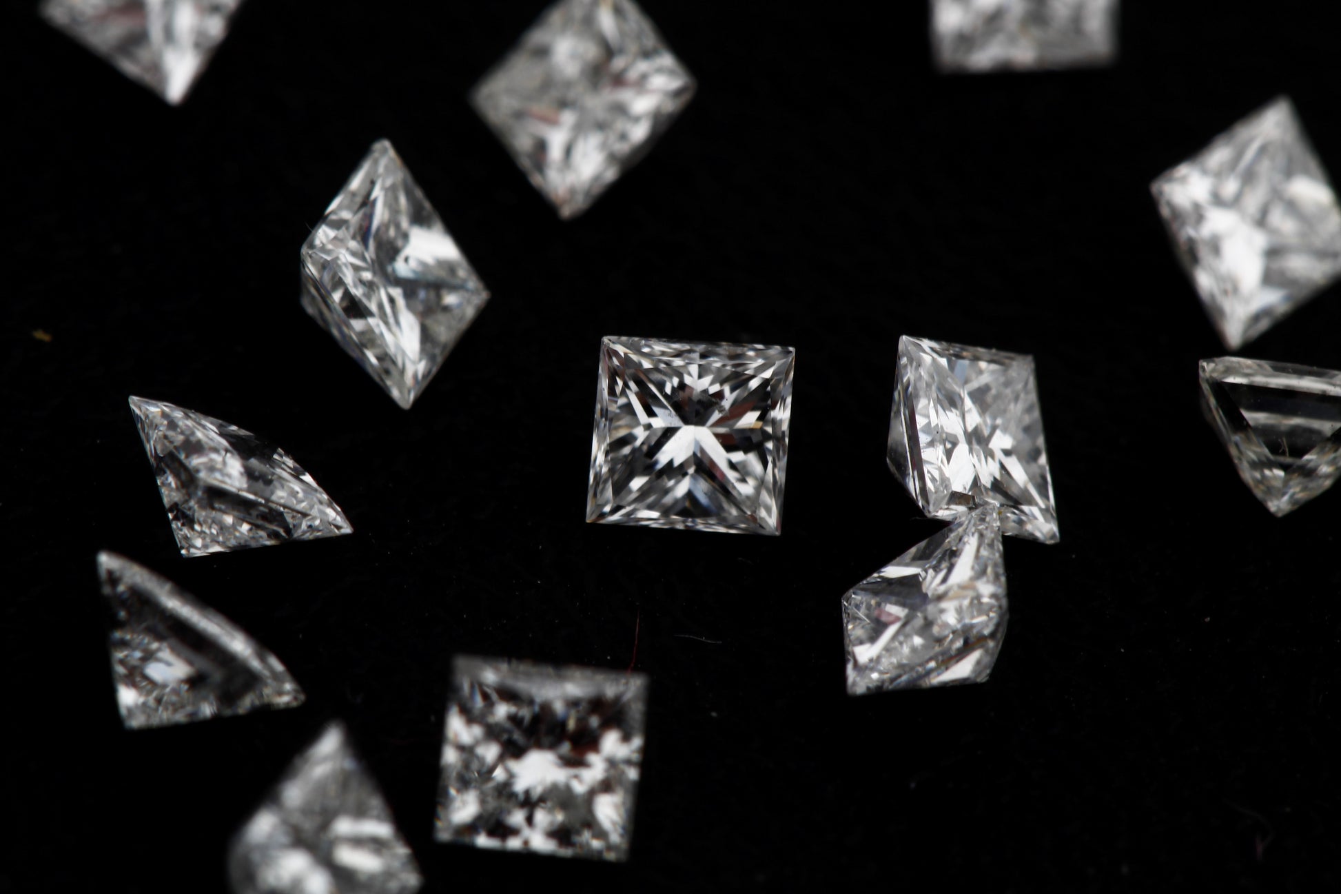 Princess Shape, White Natural Loose Diamond, SI2 Clarity, E/F Color 2.35 Carat