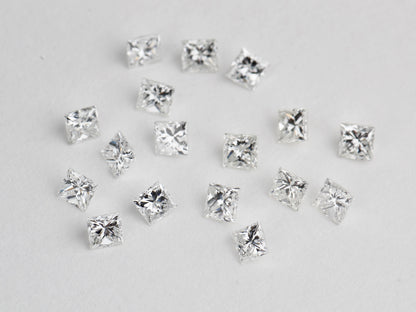 Princess Shape, White Natural Loose Diamond, SI2 Clarity, E/F Color 2.35 Carat
