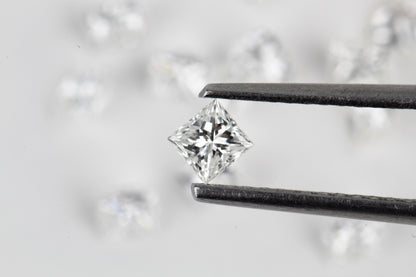 Princess Shape, White Natural Loose Diamond, SI2 Clarity, E/F Color 2.35 Carat