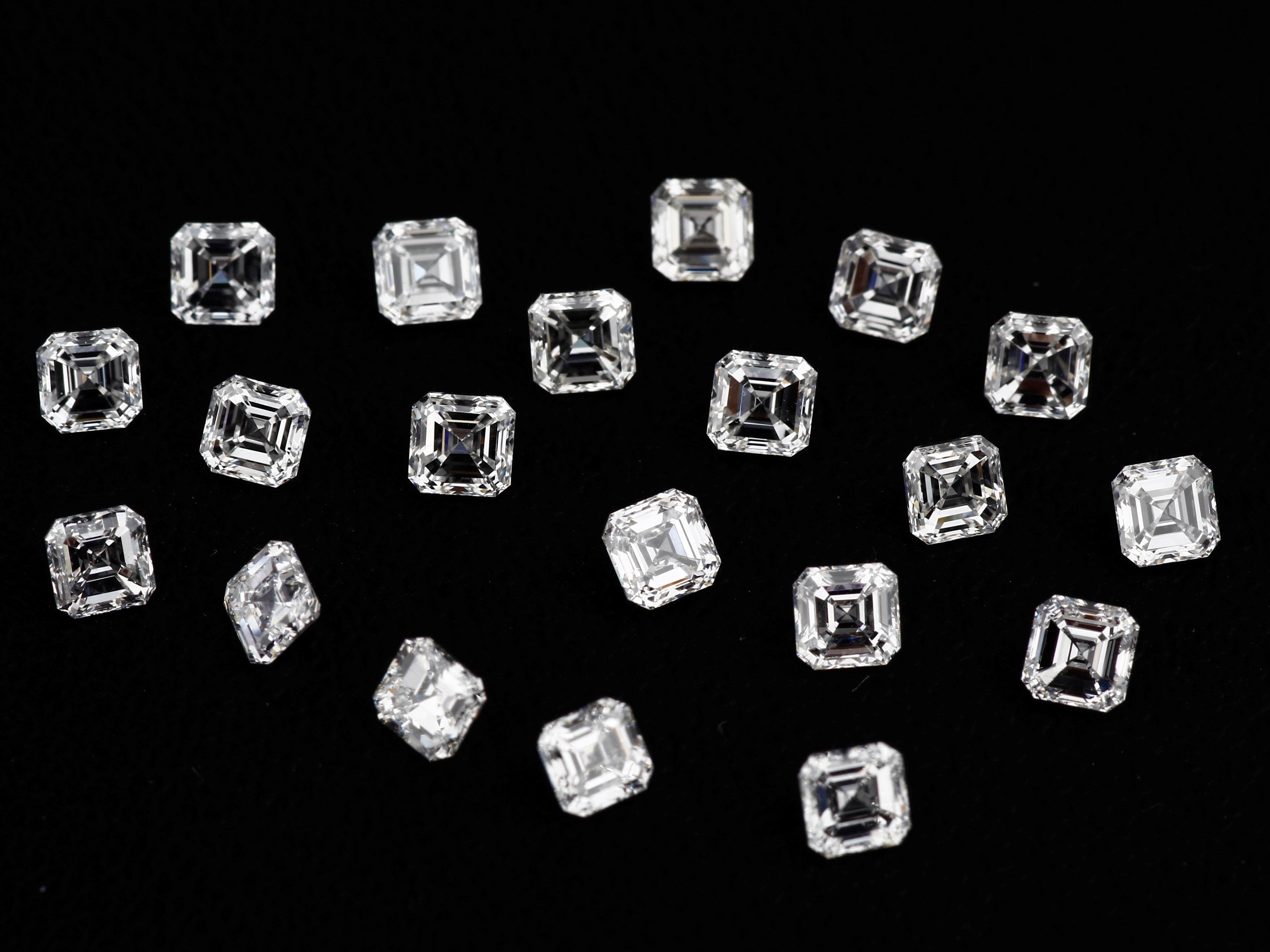 Buy VVS diamonds online at wholesale price star melee White Asscher Shape USA Canada