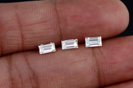 Baguette Diamonds Excellent Cut VVS2 Clarity E/F Color