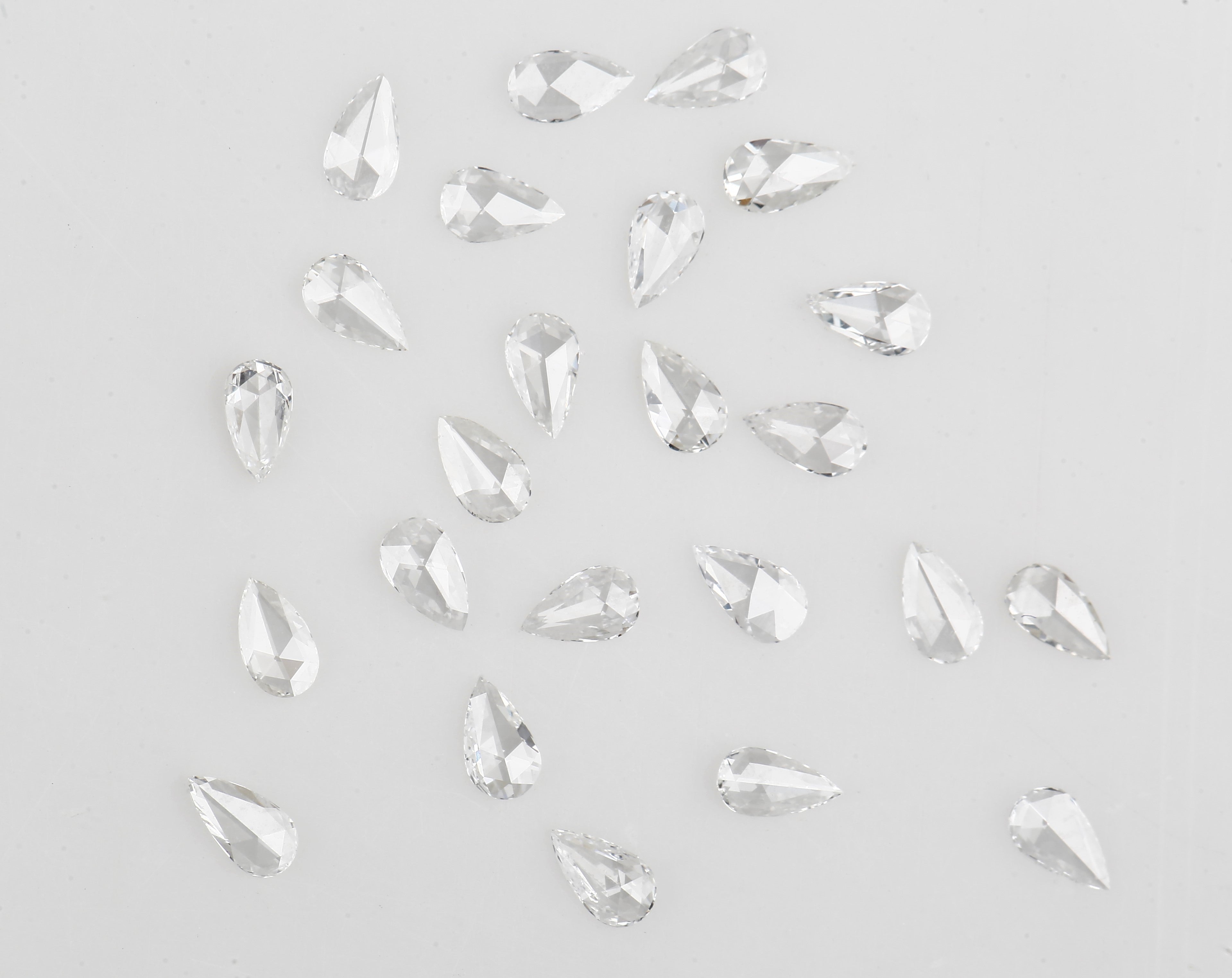 Pear Rose Cut, Natural White Loose Diamond, VS Clarity