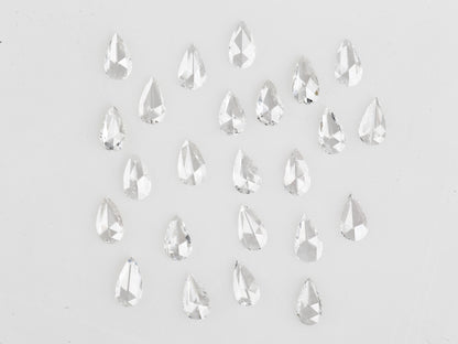 Pear Rose Cut, Natural White Loose Diamond, VS Clarity