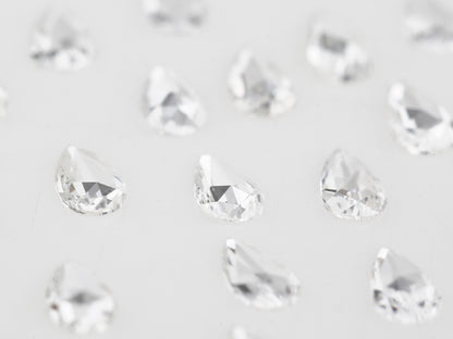Pear Rose Cut, Natural White Loose Diamond, VS Clarity