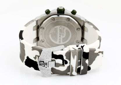 AP Iced Out Real VVS Moissanite White Diamonds Rubber Strap Hip Hop Watch