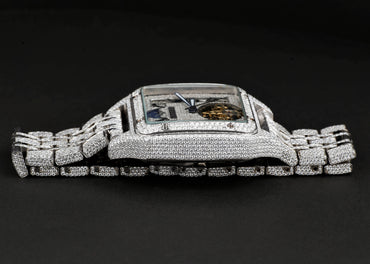 Luxury Cartier Watch in Real VVS Moissanite Diamond Watch, Handmade Stainless Steel Watch For Men/Women