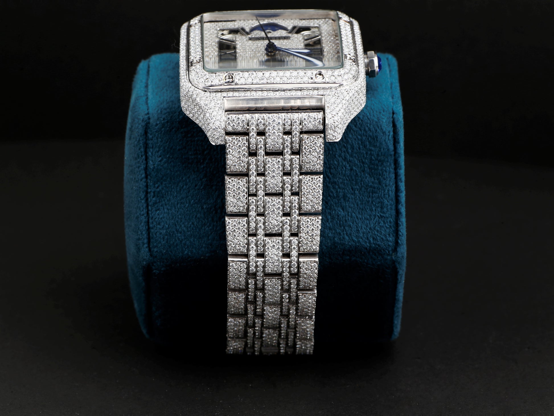 Luxury Cartier Watch in Real VVS Moissanite Diamond Watch, Handmade Stainless Steel Watch For Men/Women