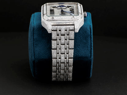 Luxury Cartier Watch in Real VVS Moissanite Diamond Watch, Handmade Stainless Steel Watch For Men/Women