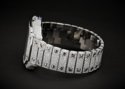 Luxury Watch in Real VVS Moissanite Diamond Watch, Handmade Stainless Steel Watch For Men/Women