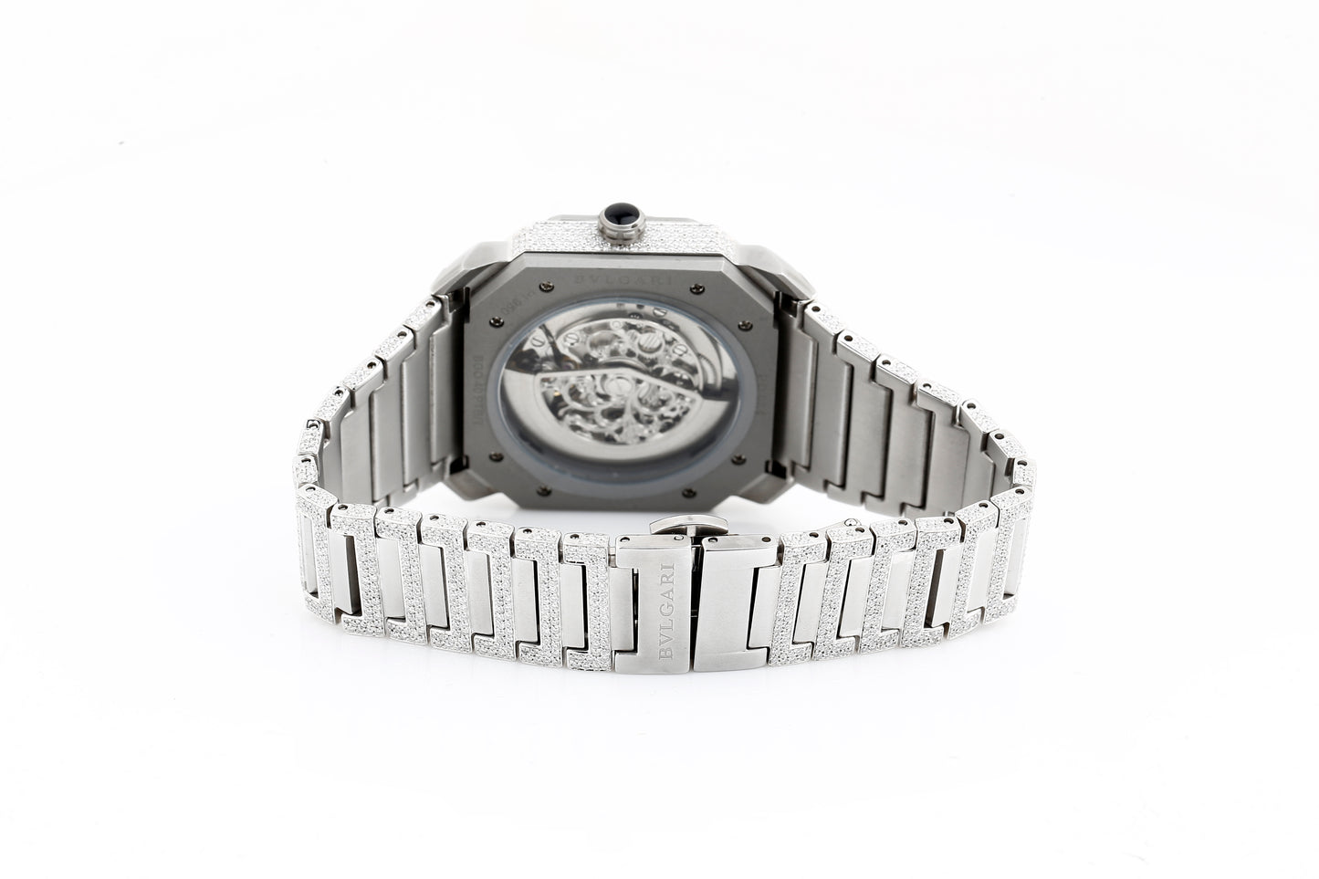 Iced Out Real VVS Moissanite White Diamonds Metal Strap Wrist Watch