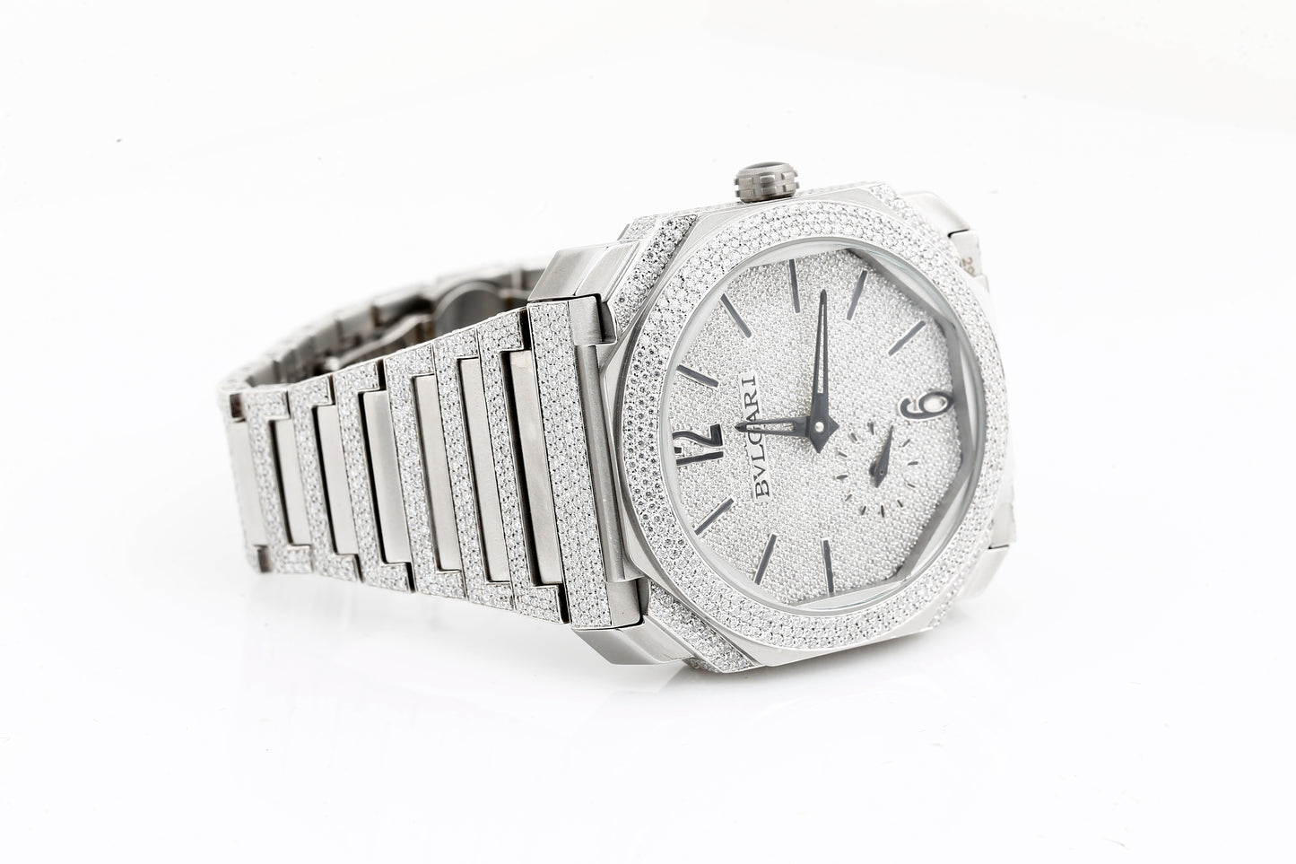 Iced Out Real VVS Moissanite White Diamonds Metal Strap Wrist Watch