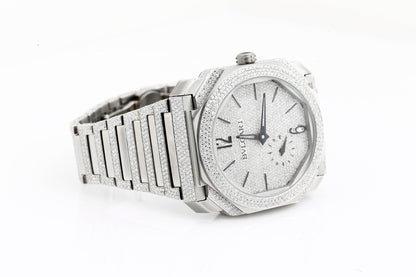 Iced Out Real VVS Moissanite White Diamonds Metal Strap Wrist Watch