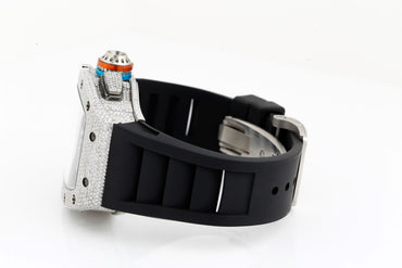 Luxurious White VVS Moissanite Diamonds Iced Out Silicon Strap Hip Hop Watch