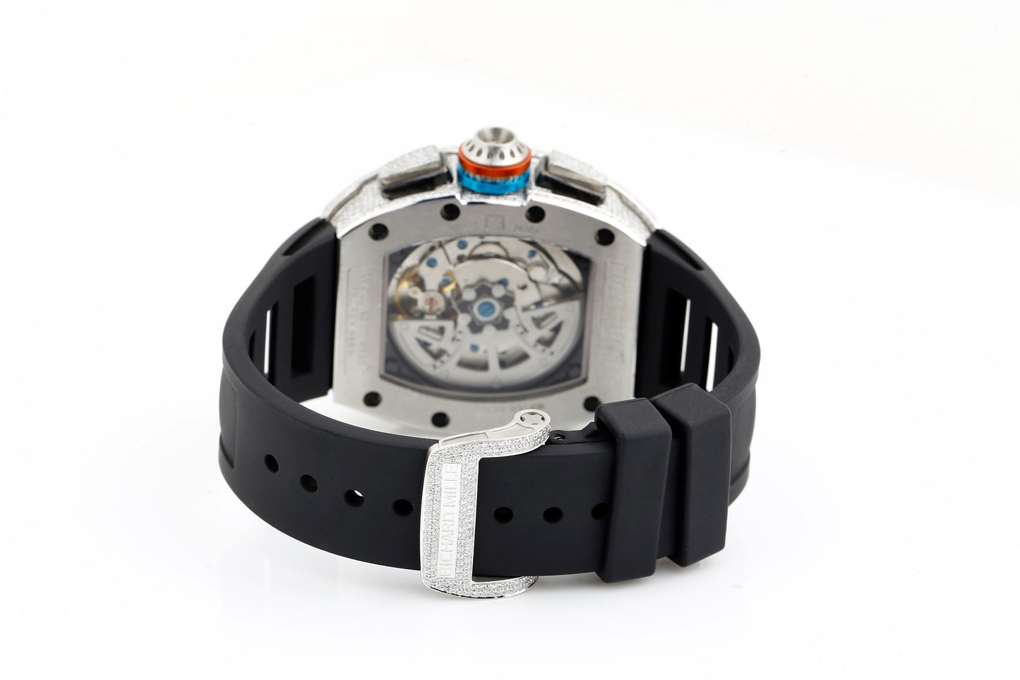 Luxurious White VVS Moissanite Diamonds Iced Out Silicon Strap Hip Hop Watch