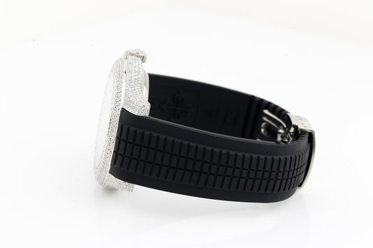 PP White VVS Moissanite Diamonds Iced Out Silicon Strap Hip Hop Watch