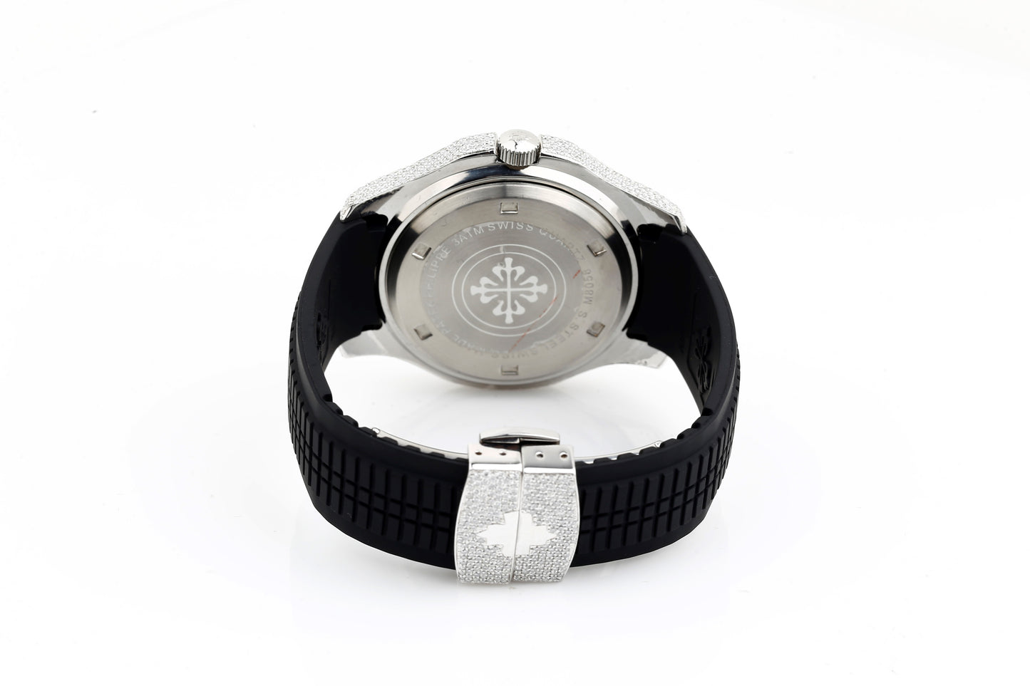 PP White VVS Moissanite Diamonds Iced Out Silicon Strap Hip Hop Watch