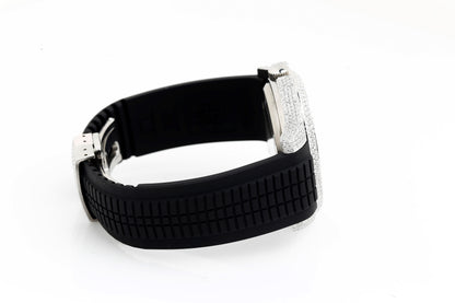 PP White VVS Moissanite Diamonds Iced Out Silicon Strap Hip Hop Watch