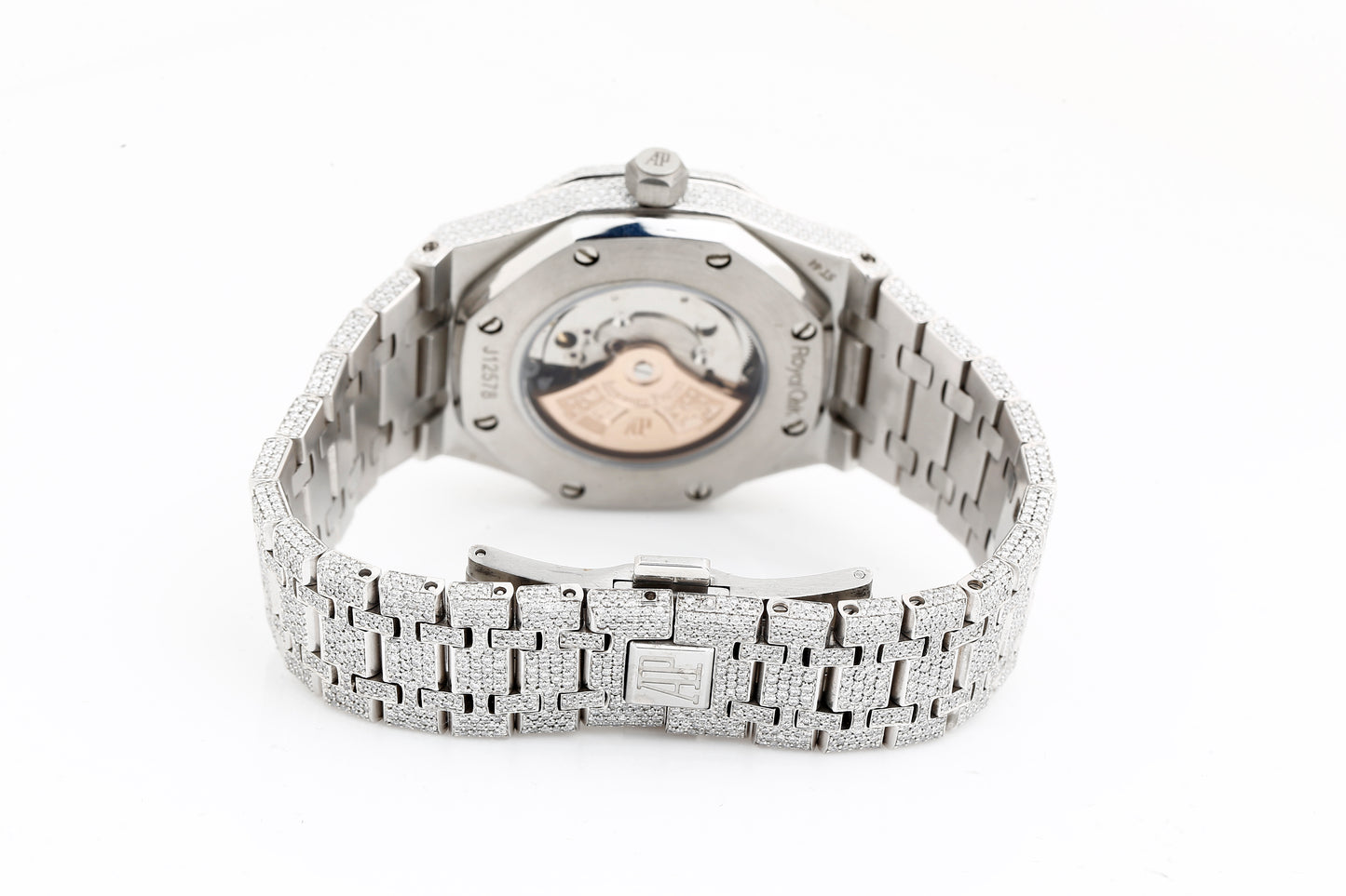 AP Iced Out Real VVS Moissanite White Diamonds Metal Strap Wrist Watch