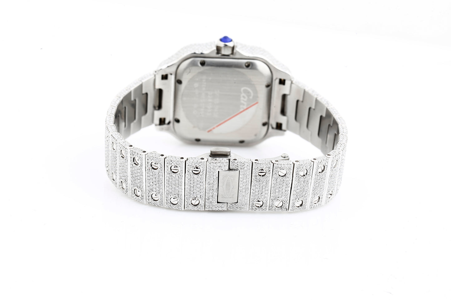 Luxury Cartier Iced Out Real VVS Moissanite Diamond Hand Crafted Watch