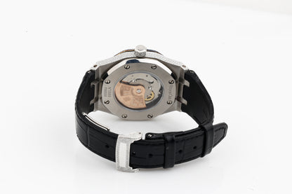 Luxury AP Blue and White VVS Moissanite Diamonds Silicon Strap Hip Hop Watch