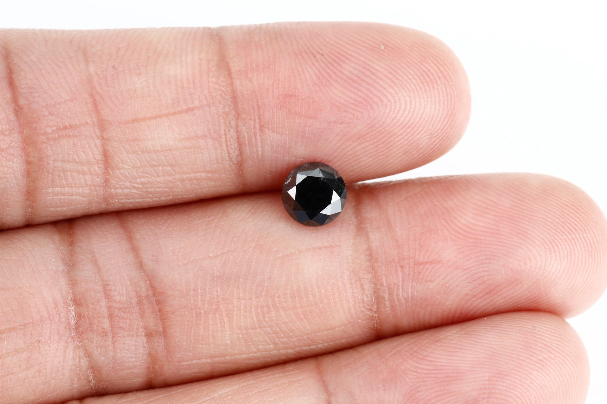 0.88 Carat Fancy Black Round Shape Brilliant Cut Natural Loose Diamond