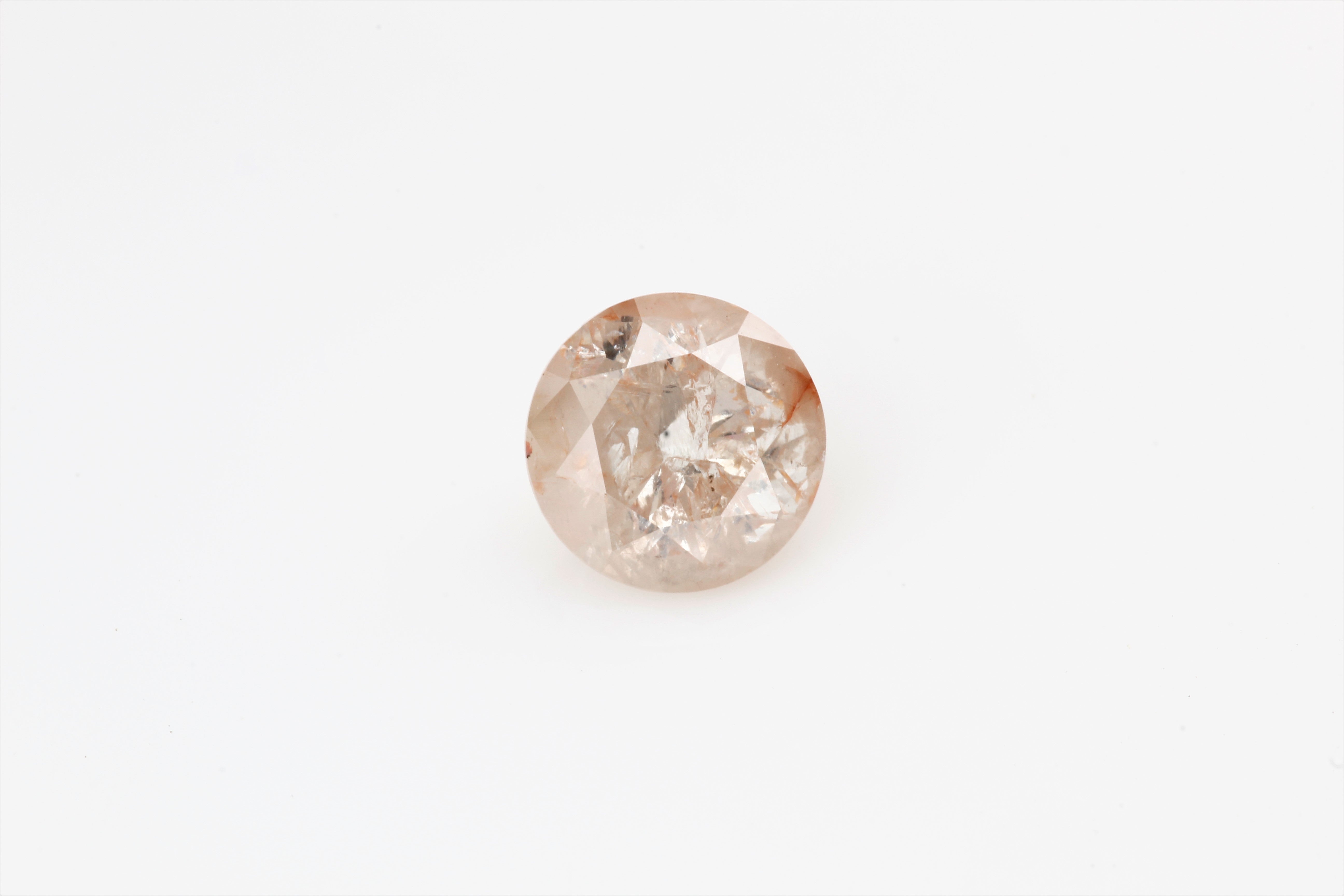 0.98 Carat Fancy Peach Orange Round Shape Brilliant Cut Natural Loose Diamond