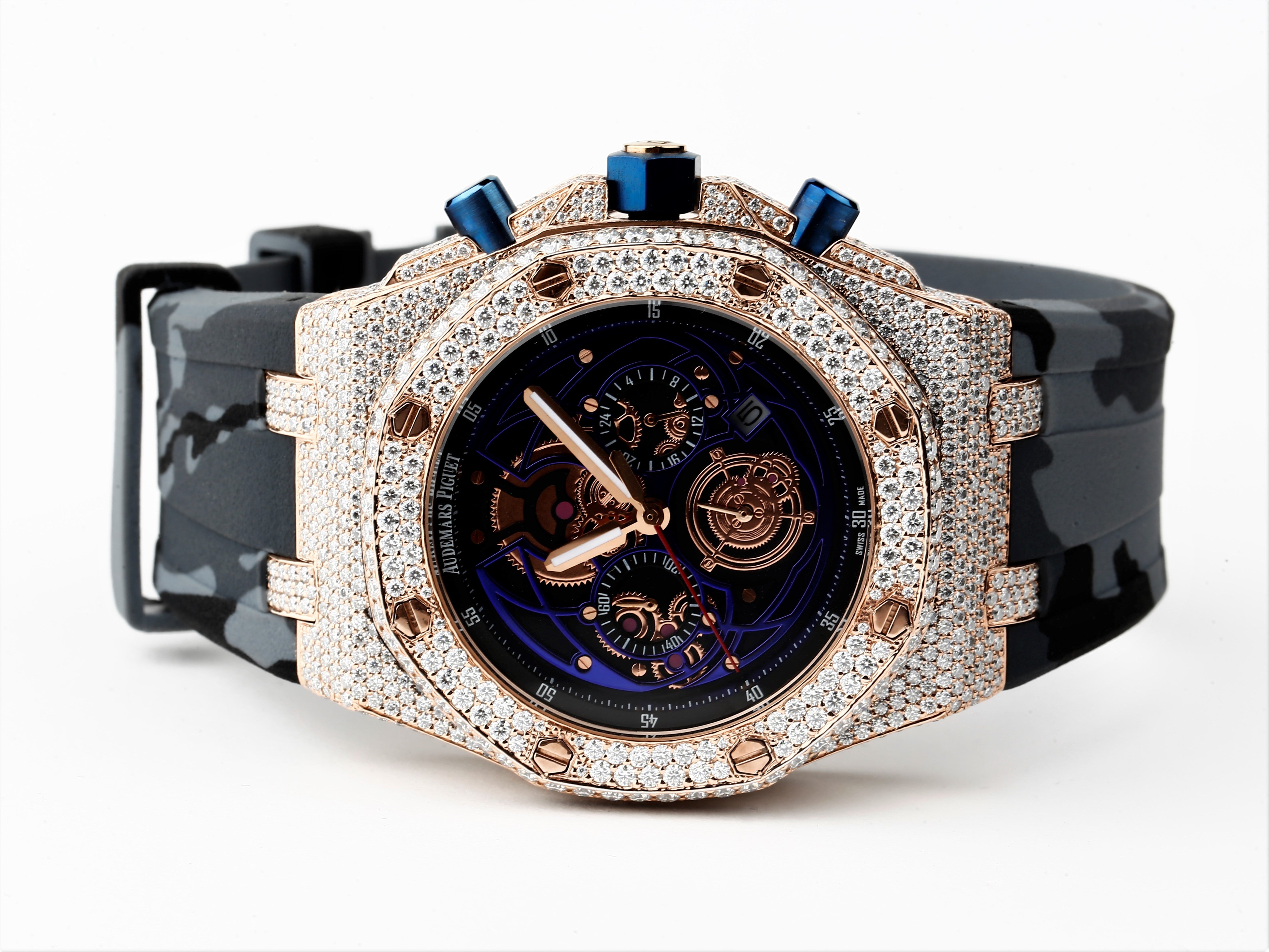 Luxury Cartier Watch in Real VVS Moissanite Diamond Watch, Handmade Stainless Steel Watch For Men/Women